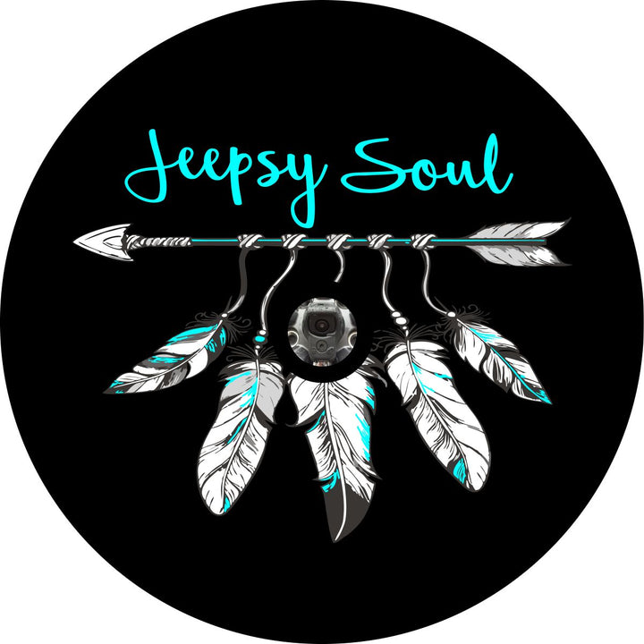 Jeepsy Soul Boho Feather + Arrow Spare Tire Cover for Jeep