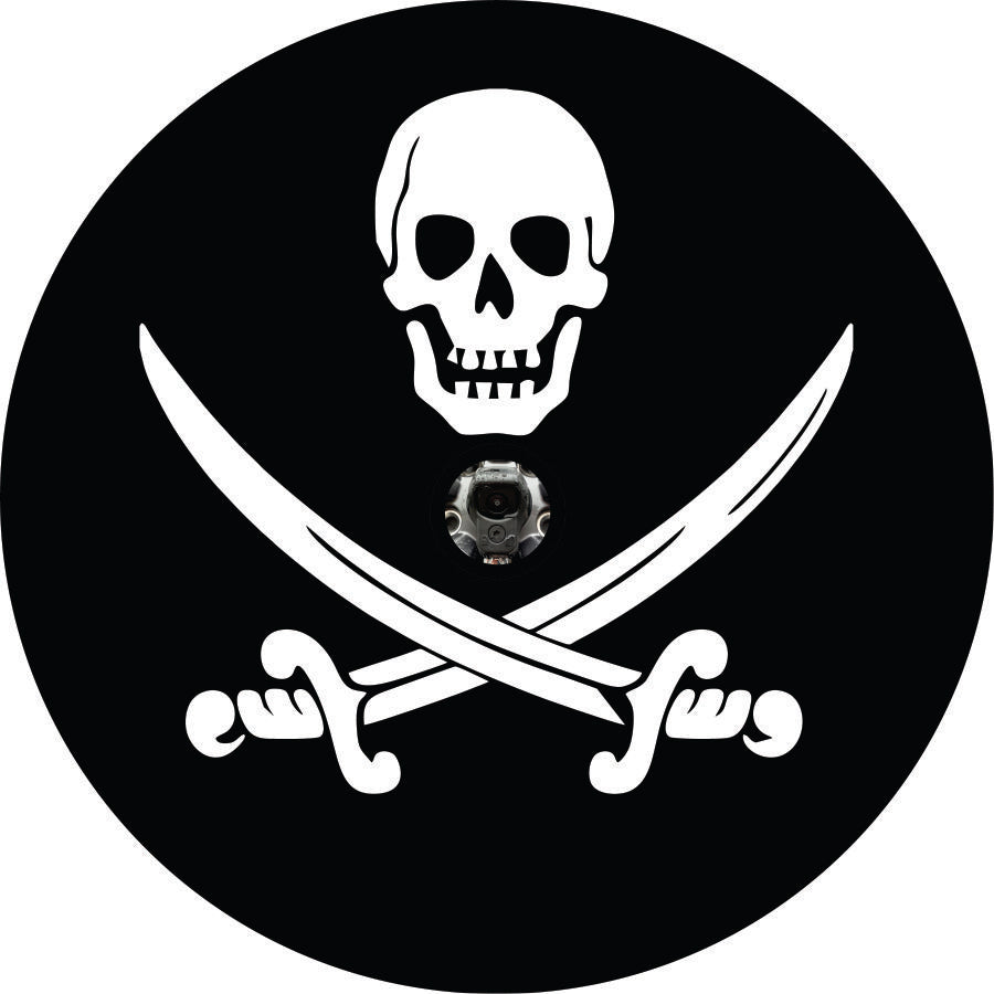 Jolly Roger Pirate Skull and Swords Spare Tire Cover