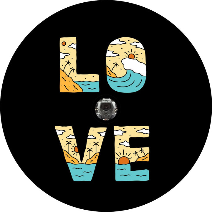 LOVE Beach Creative Spare Tire Cover for Jeep, Bronco, RV, Camper, & More