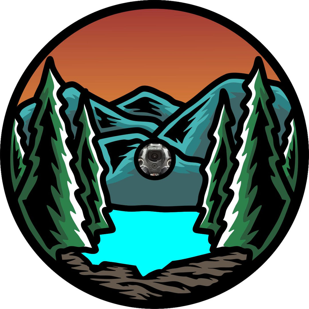 Lost in the Woods at Sunset Moutain Spare Tire Cover