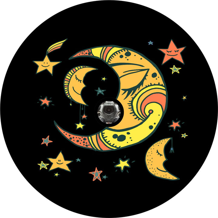 Sleeping Moons & Smiling Stars Spare Tire Cover Design