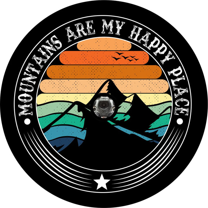 Mountains are my Happy Place Unique Spare Tire Cover