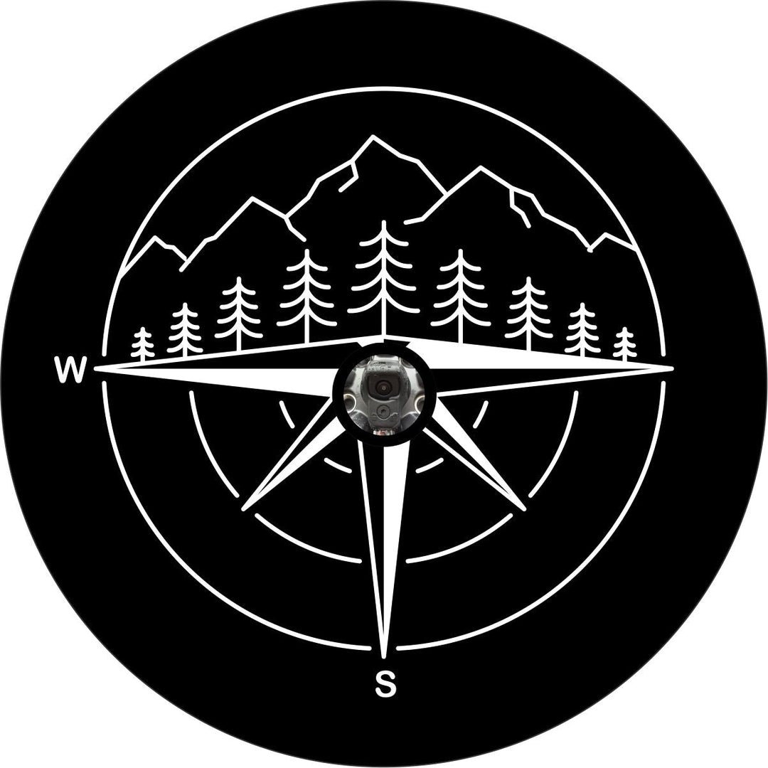 Mountains & Compass Spare Tire Cover - Jeep, Bronco, Camper, Van, RV