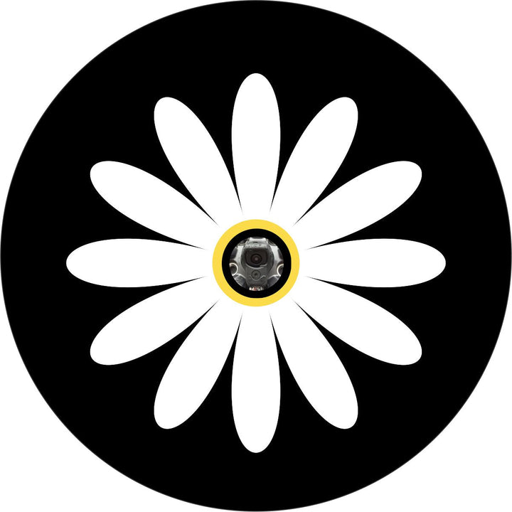 Simple & Plain Daisy Flower Spare Tire Cover For Jeep, Bronco, RV, Van, Camper, & More