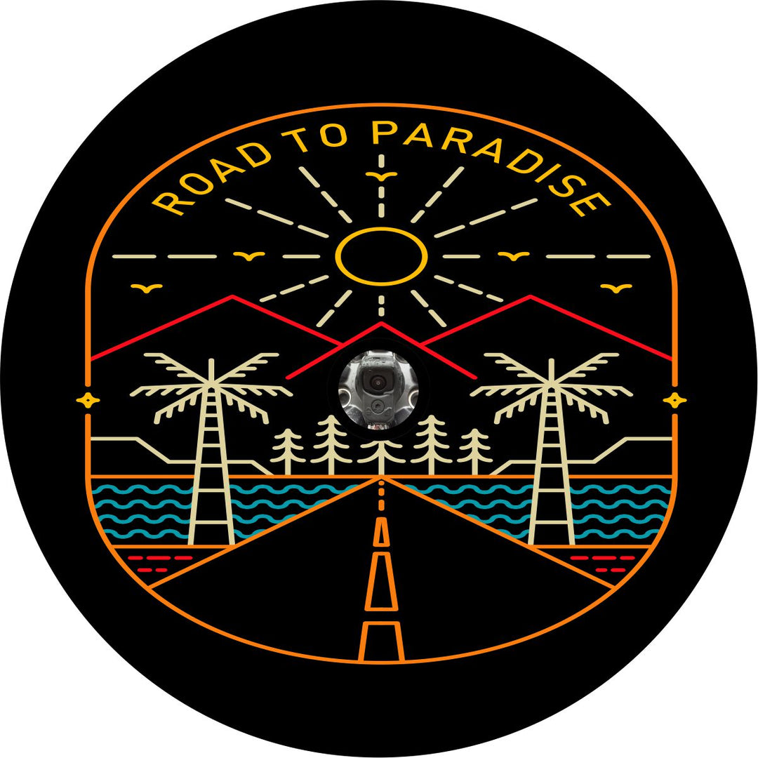 Road to Paradise Patchwork Unique Spare Tire Cover