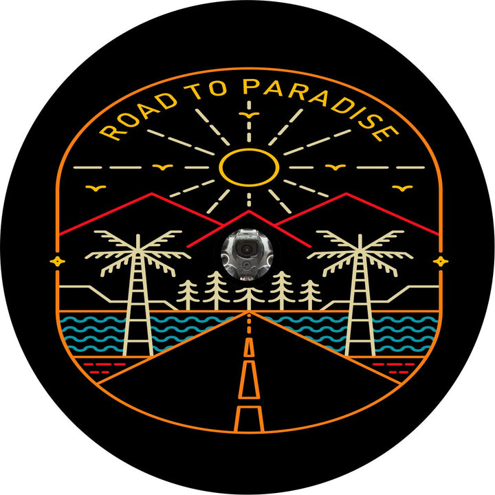 Road to Paradise Patchwork Unique Spare Tire Cover