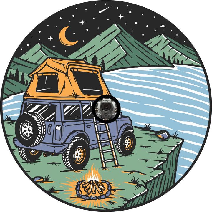 SUV Roof Top Camping Spare Tire Cover for Jeep, Bronco, RV, Camper, Trailer, and More