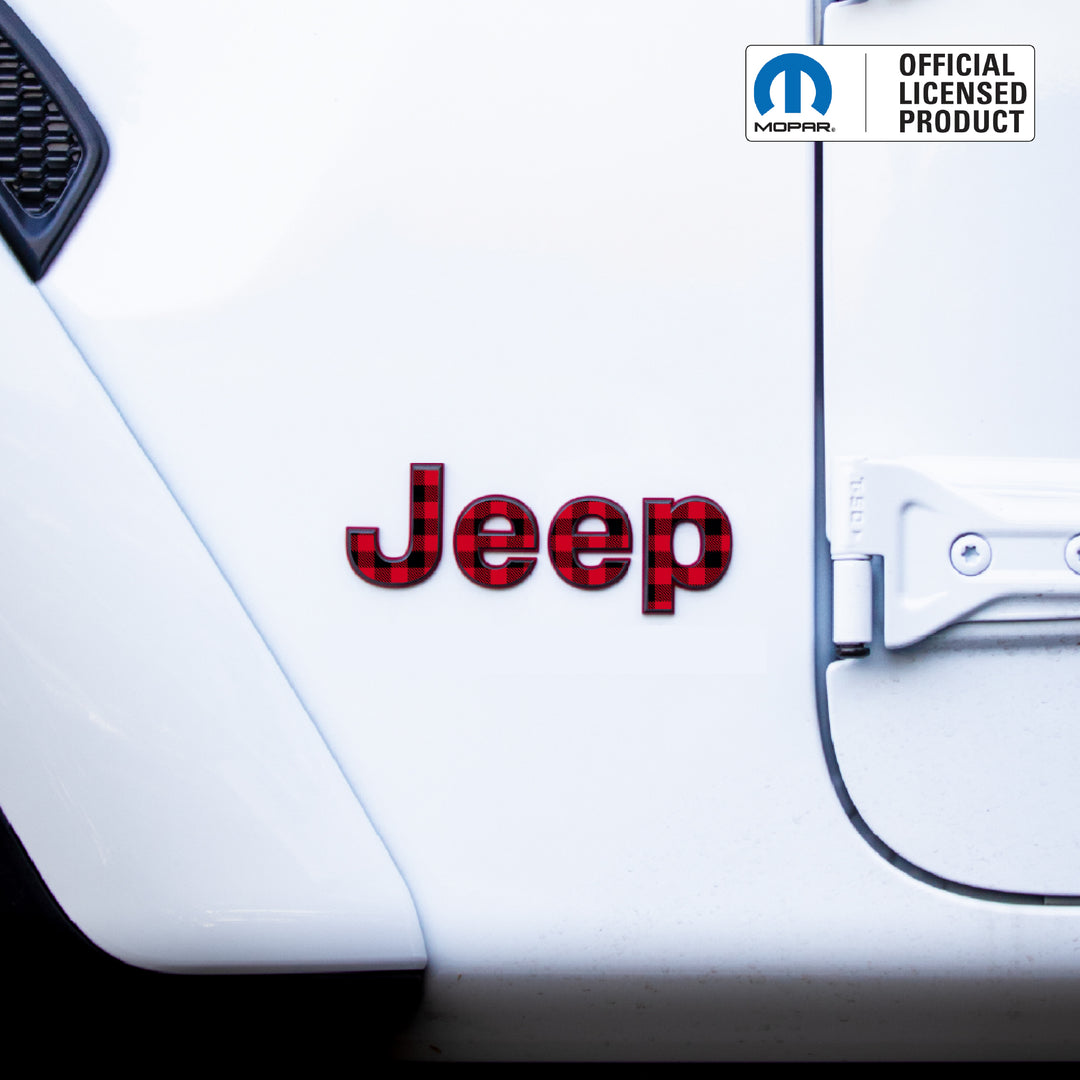 JEEP Wrangler Emblem Overlay Decal Set – Plaid Print | Fits Select Wrangler Models