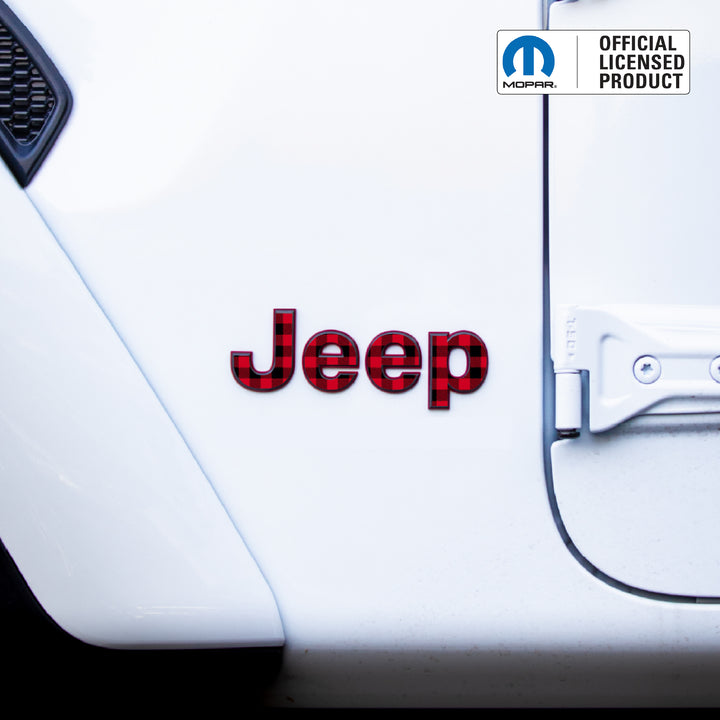 JEEP Wrangler Emblem Overlay Decal Set – Plaid Print | Fits Select Wrangler Models
