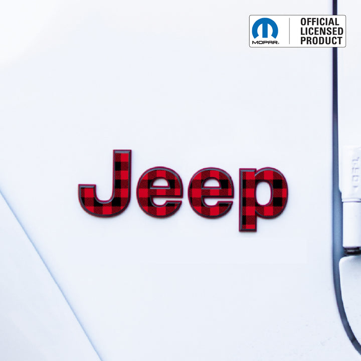 JEEP Wrangler Emblem Overlay Decal Set – Plaid Print | Fits Select Wrangler Models