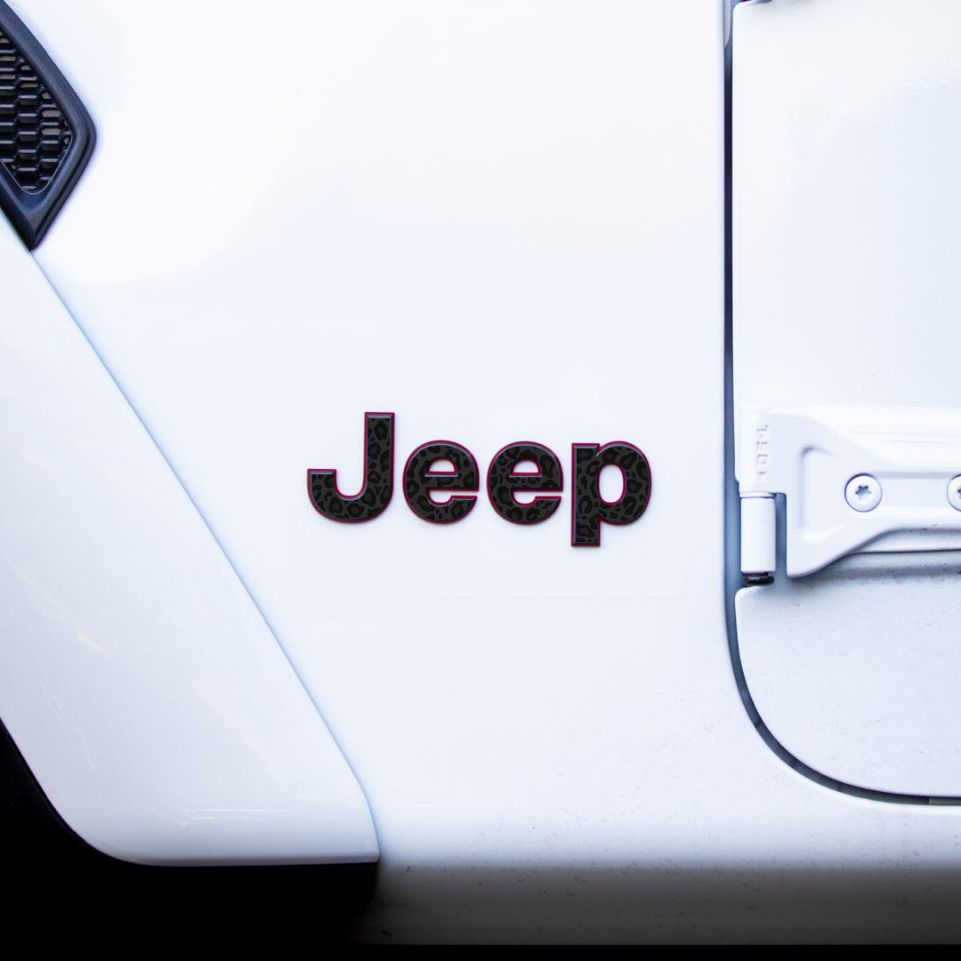 Jeep Emblem Overlay Decals – Animal Print Designs | Fits Wrangler JL, JK, TJ & YJ