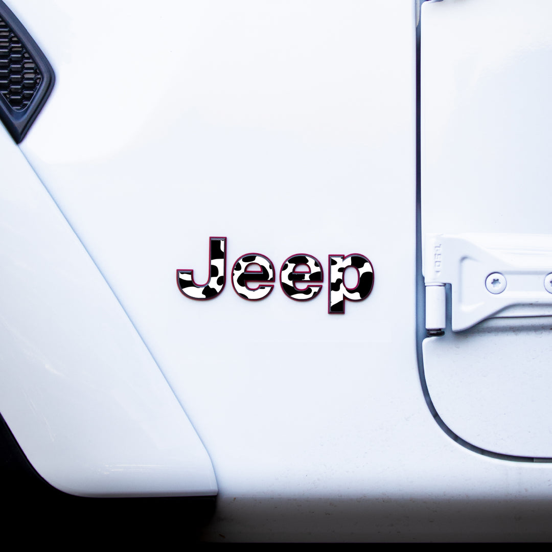 Jeep Emblem Overlay Decals – Animal Print Designs | Fits Wrangler JL, JK, TJ & YJ