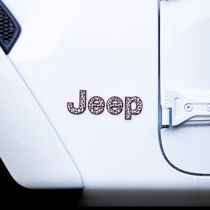 Jeep Emblem Overlay Decals – Animal Print Designs | Fits Wrangler JL, JK, TJ & YJ