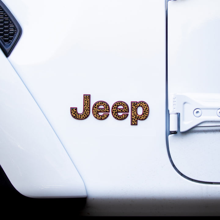 Jeep Emblem Overlay Decals – Animal Print Designs | Fits Wrangler JL, JK, TJ & YJ