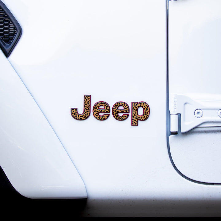 JEEP Wrangler Emblem Overlay Decal Set | Fits JL, JK, TJ &amp; YJ | Wrangler JL (2018+) | Cheetah | Matte | Decal