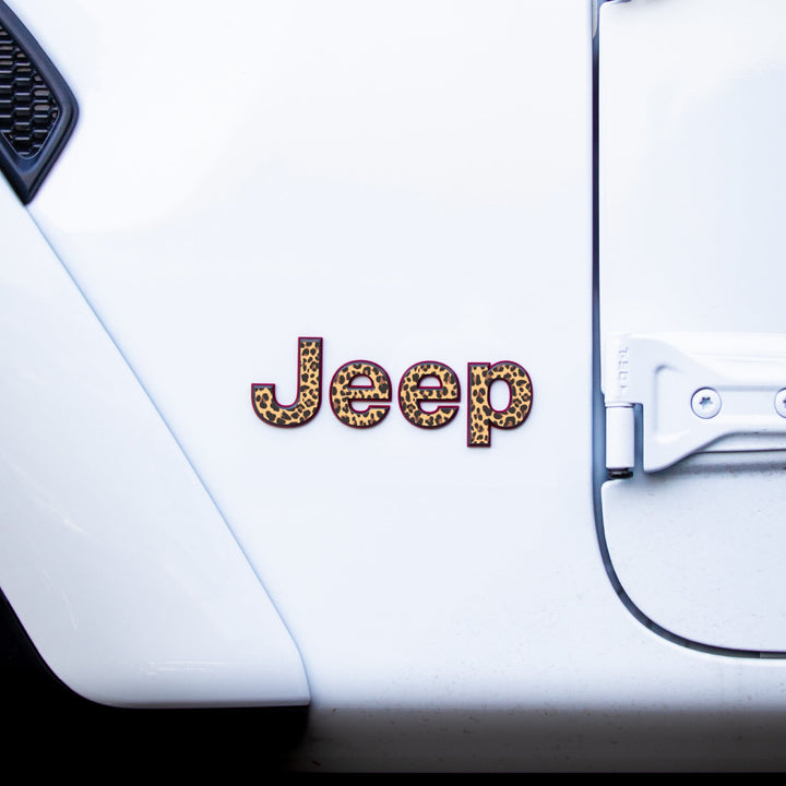 JEEP Wrangler Emblem Overlay Decal Set | Fits JL, JK, TJ &amp; YJ | Wrangler JL (2018+) | Leopard | Matte | Decal