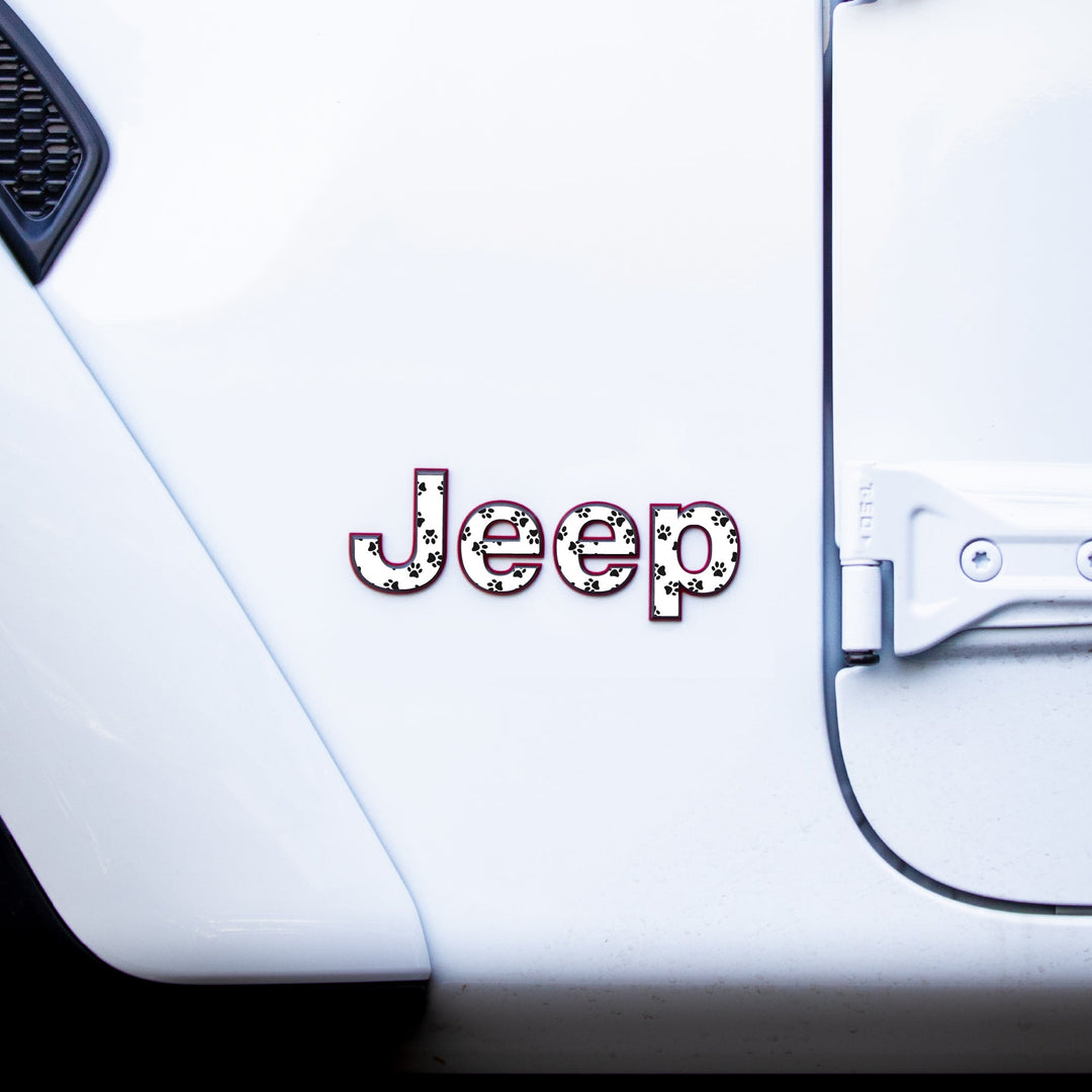 JEEP Wrangler Emblem Overlay Decal Set | Fits JL, JK, TJ &amp; YJ | Wrangler JL (2018+) | Pawprints | Matte | Decal