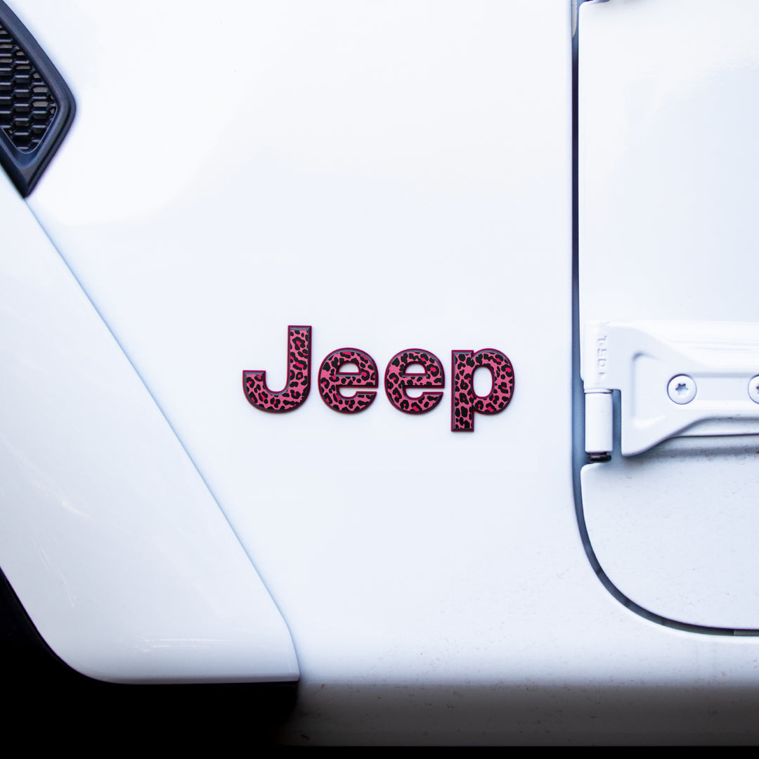 Jeep Emblem Overlay Decals – Animal Print Designs | Fits Wrangler JL, JK, TJ & YJ