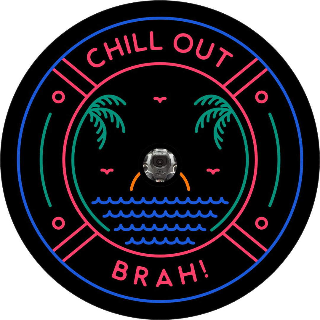 Chill Out Brah Beach Spare Tire Cover for Jeep, Camper, RV, Bronco, & More