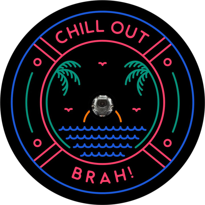 Chill Out Brah Beach Spare Tire Cover for Jeep, Camper, RV, Bronco, & More