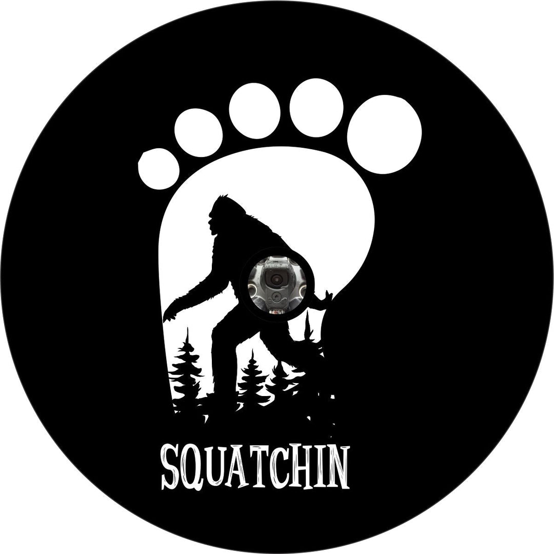 Bigfoot Squatchin Footprint Spare Tire Cover for Camper, RV, Jeep, Bronco, & More