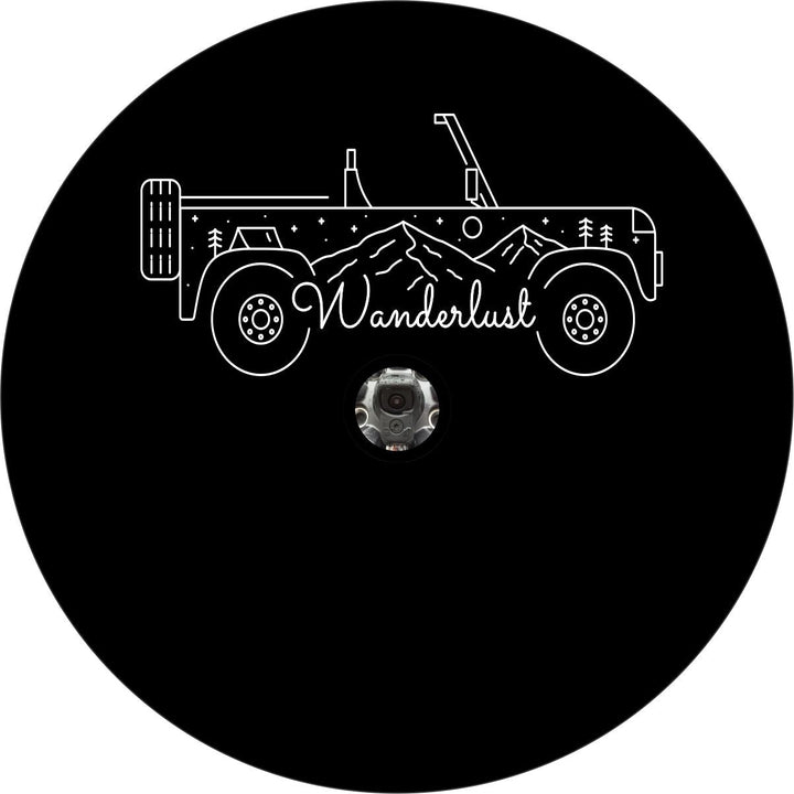 Wanderlust SUV in the Mountains Spare Tire Cover Design