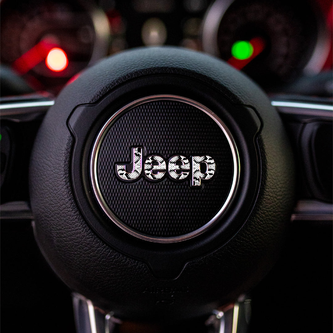 JEEP Steering Wheel Emblem Overlay Decal – Animal Print Designs