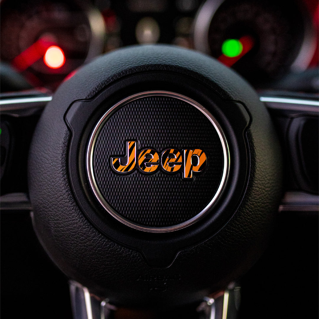 JEEP Steering Wheel Emblem Overlay Decal – Animal Print Designs