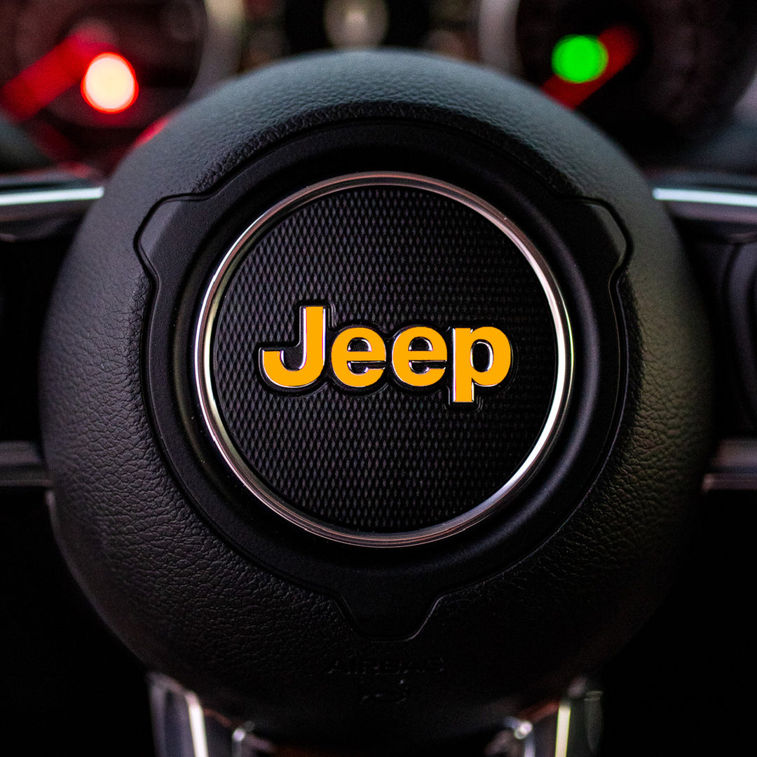 JEEP Steering Wheel Emblem Overlay Decal – Solid Colors