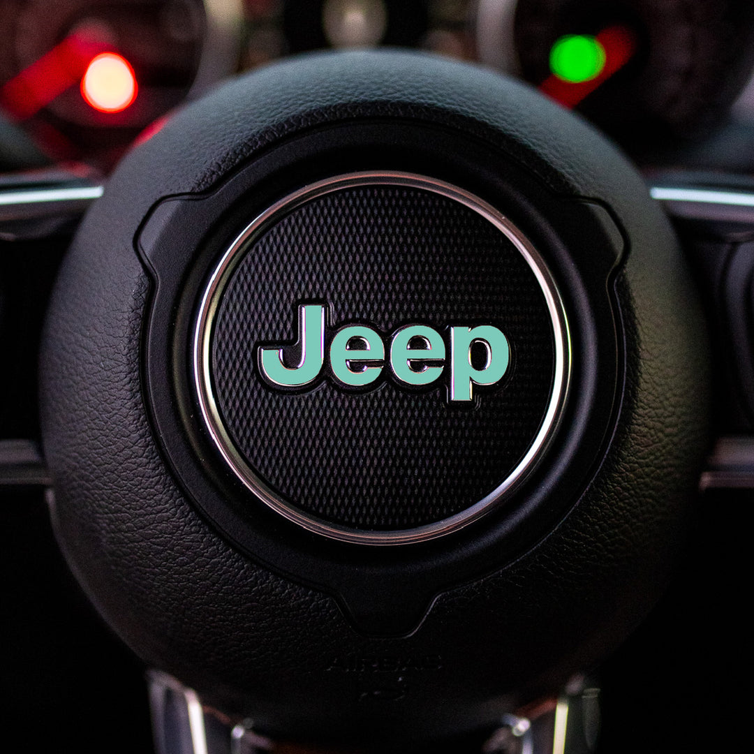 JEEP Steering Wheel Emblem Overlay Decal – Solid Colors