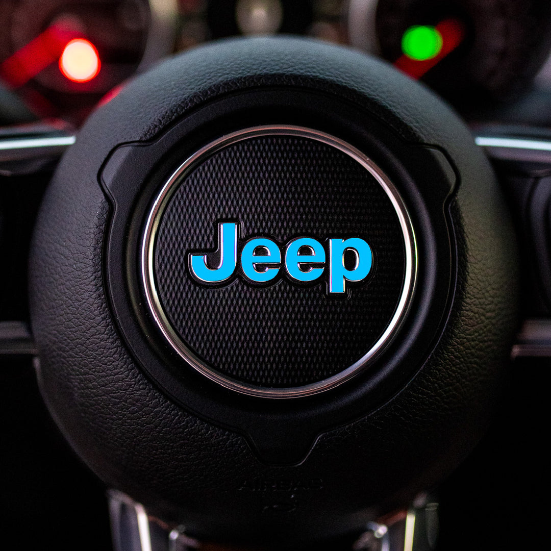 JEEP Steering Wheel Emblem Overlay Decal – Solid Colors