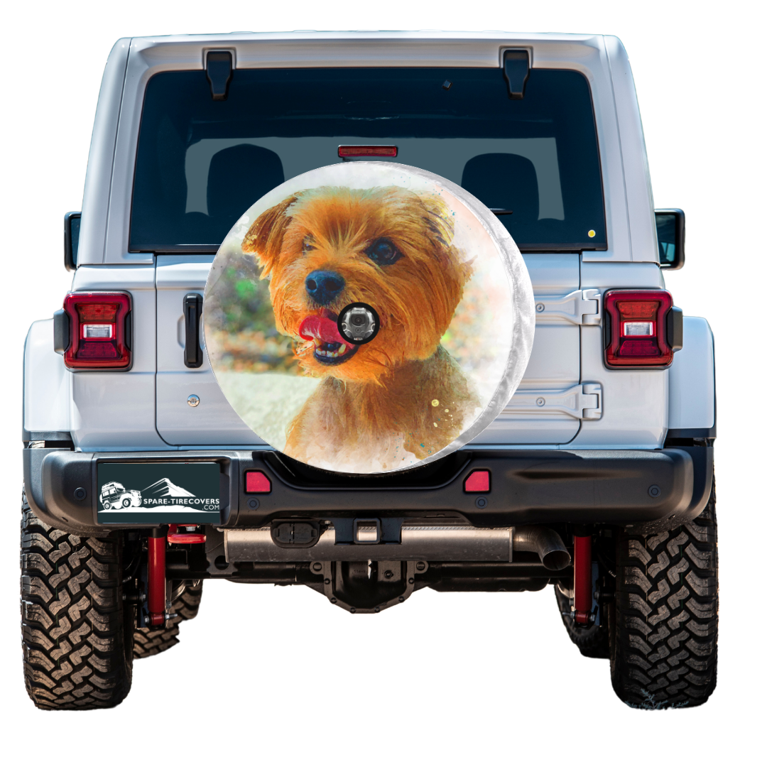 Custom Watercolor Spare Tire Cover Design of Your Pet for Jeep, Bronco, RV, etc.