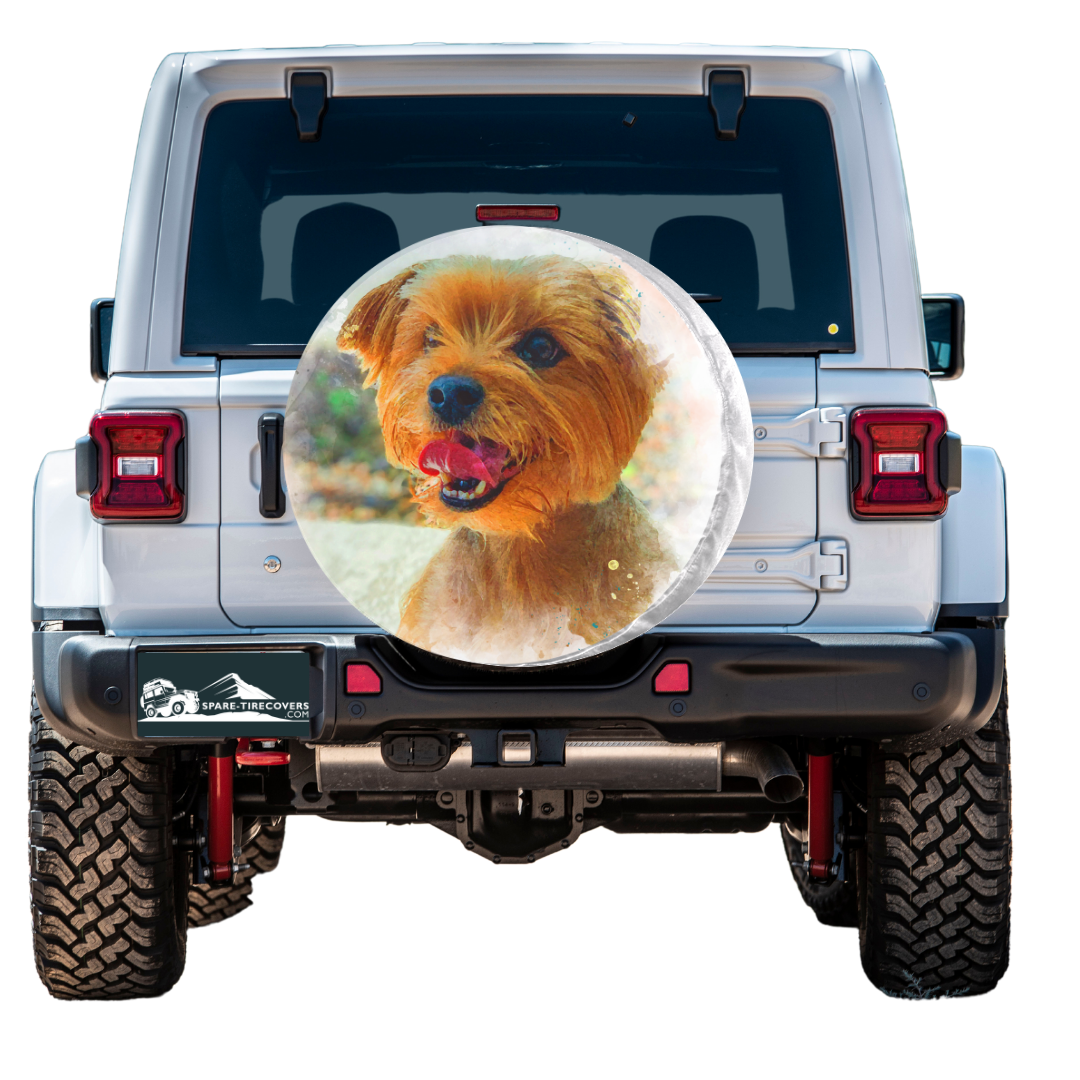 Custom Watercolor Spare Tire Cover Design of Your Pet for Jeep, Bronco, RV, etc.