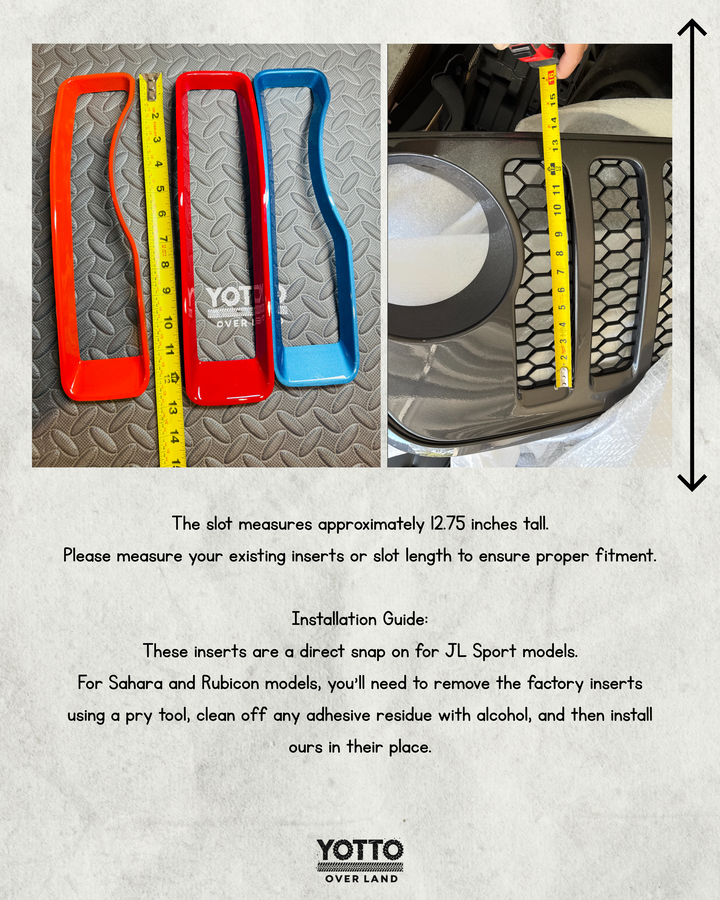 Grille Inserts Color Matched fits 18-23 Wrangler JL Gladiator JT *Discontinued