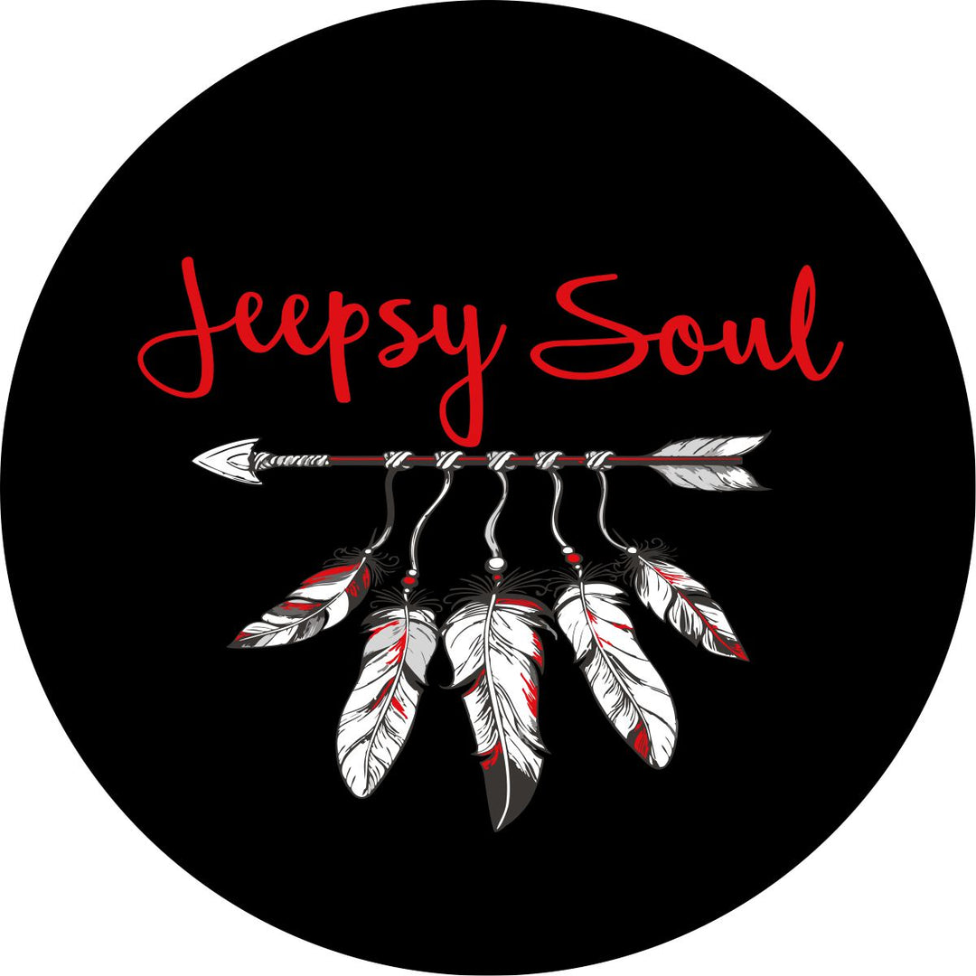 Jeepsy Soul Boho Feather + Arrow Spare Tire Cover for Jeep