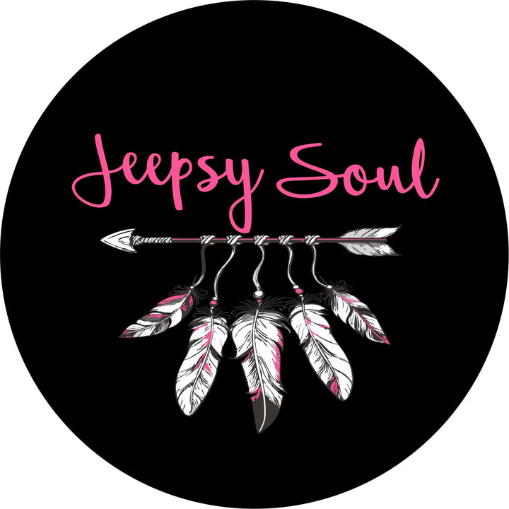 Jeepsy Soul Boho Feather + Arrow Spare Tire Cover for Jeep