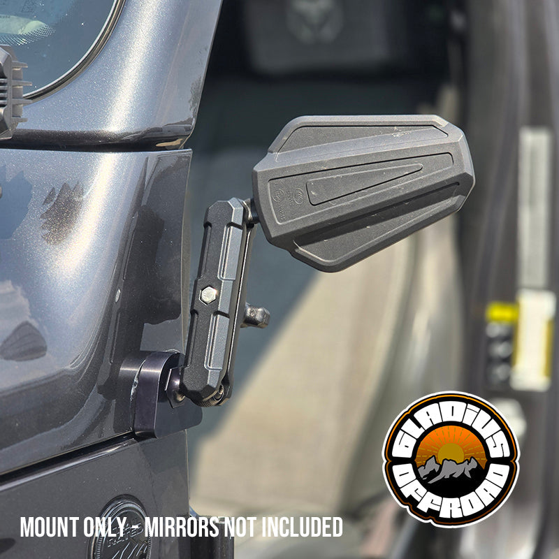 "Doors Off" Mirror Brackets for Gladiator Wrangler JL / JT - Mirrors Not Included