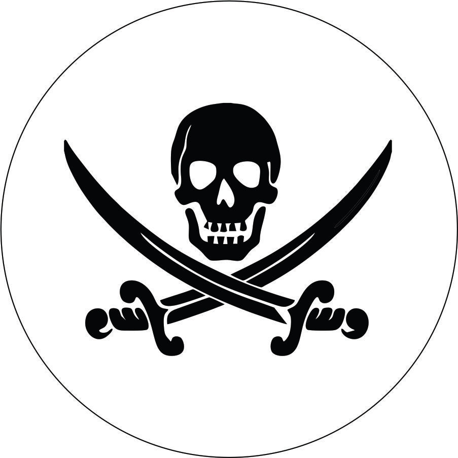 Jolly Roger Pirate Skull and Swords Spare Tire Cover