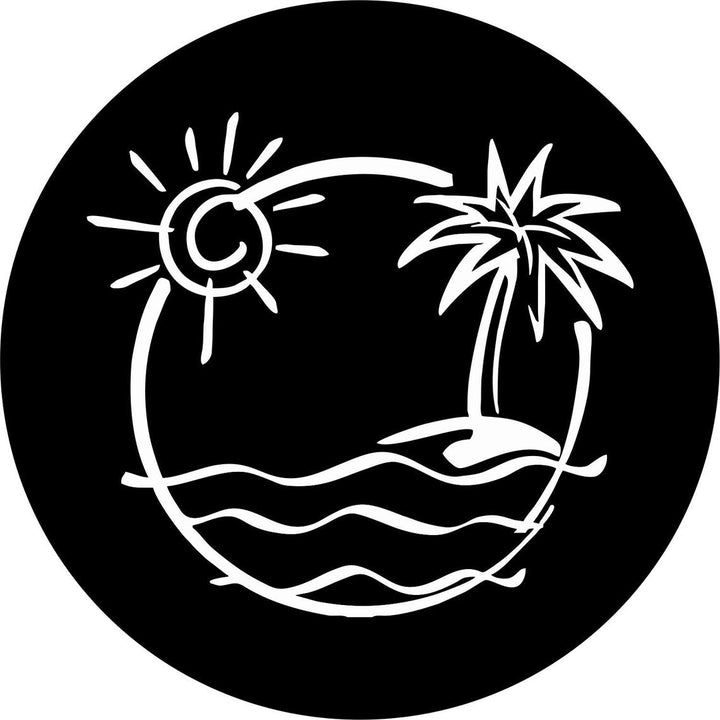 Just Beachin' - Cute Beach Scene Spare Tire Cover (ANY COLOR)