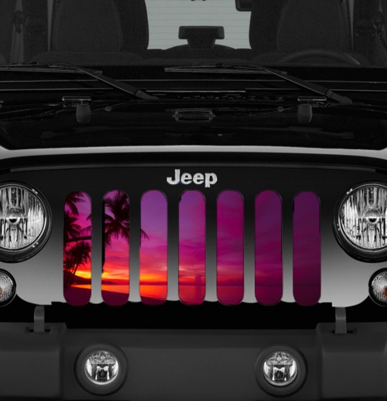 Just Beachy Tropical Paradise Jeep Grille Insert