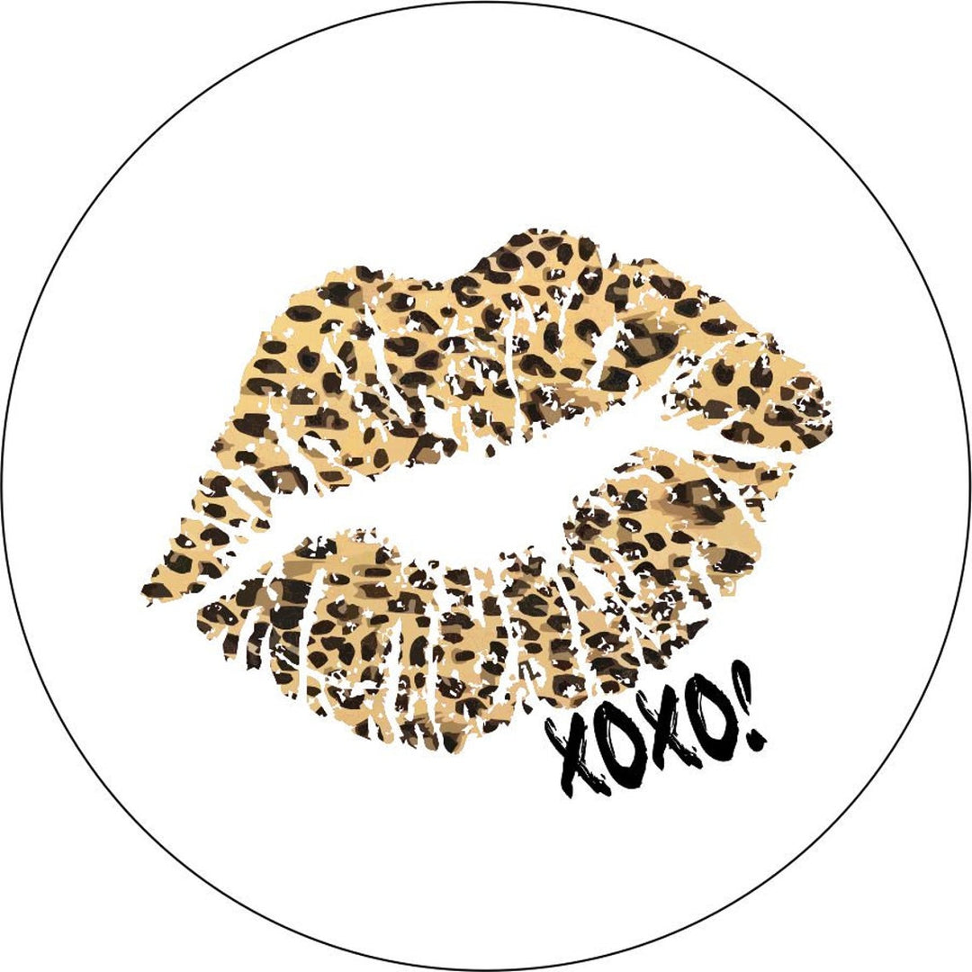 Kiss - Traditional Leopard/Cheetah Print Lips + XOXO