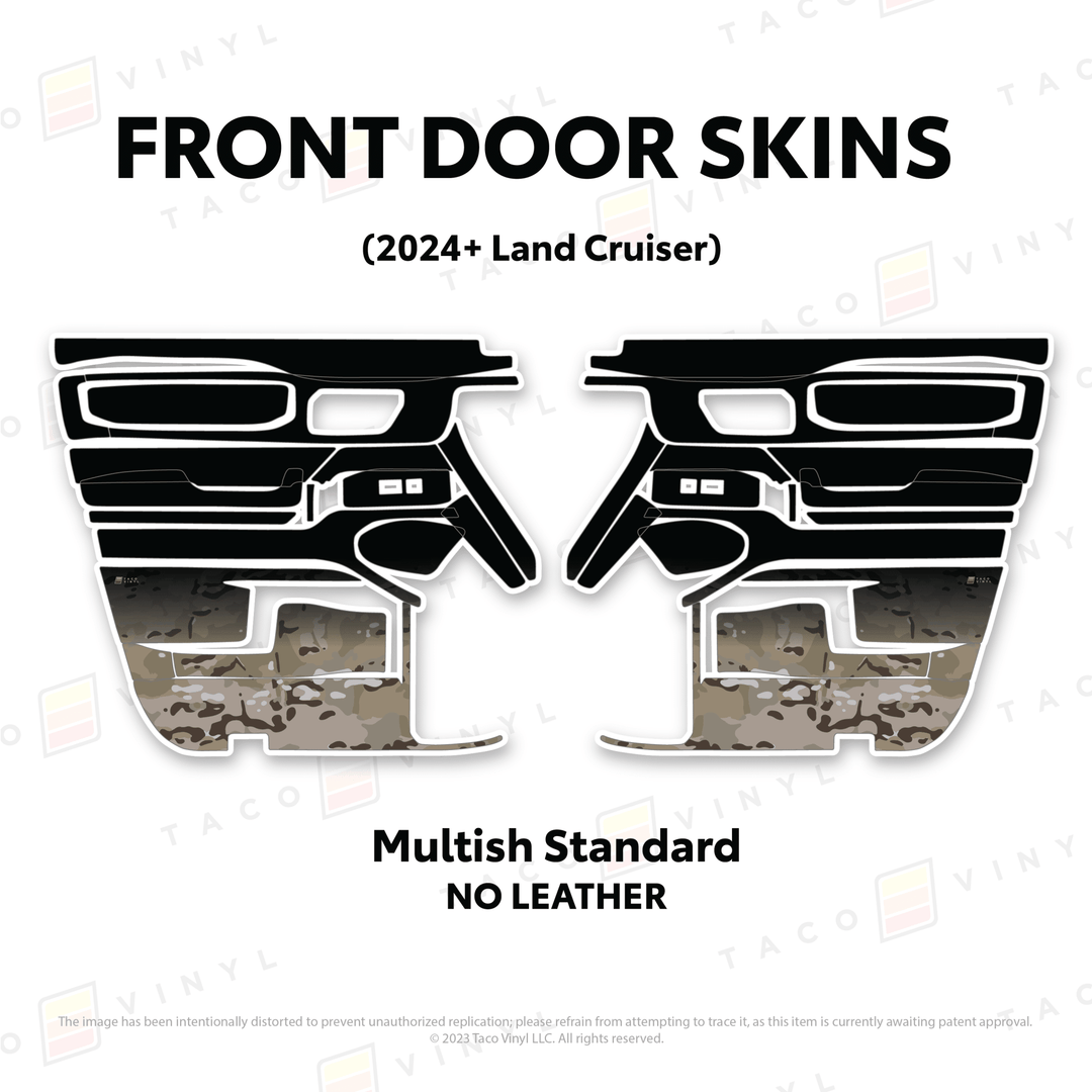 2024+ Land Cruiser 250 Door Skins | Without Leather | Front Driver/Passenger | Multish Standard Camo | Protective Vinyl