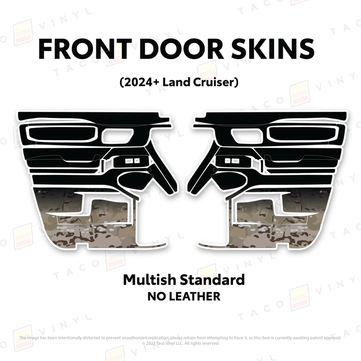2024+ Land Cruiser 250 Door Skins | Without Leather | Front Driver/Passenger | Multish Standard Camo | Protective Vinyl