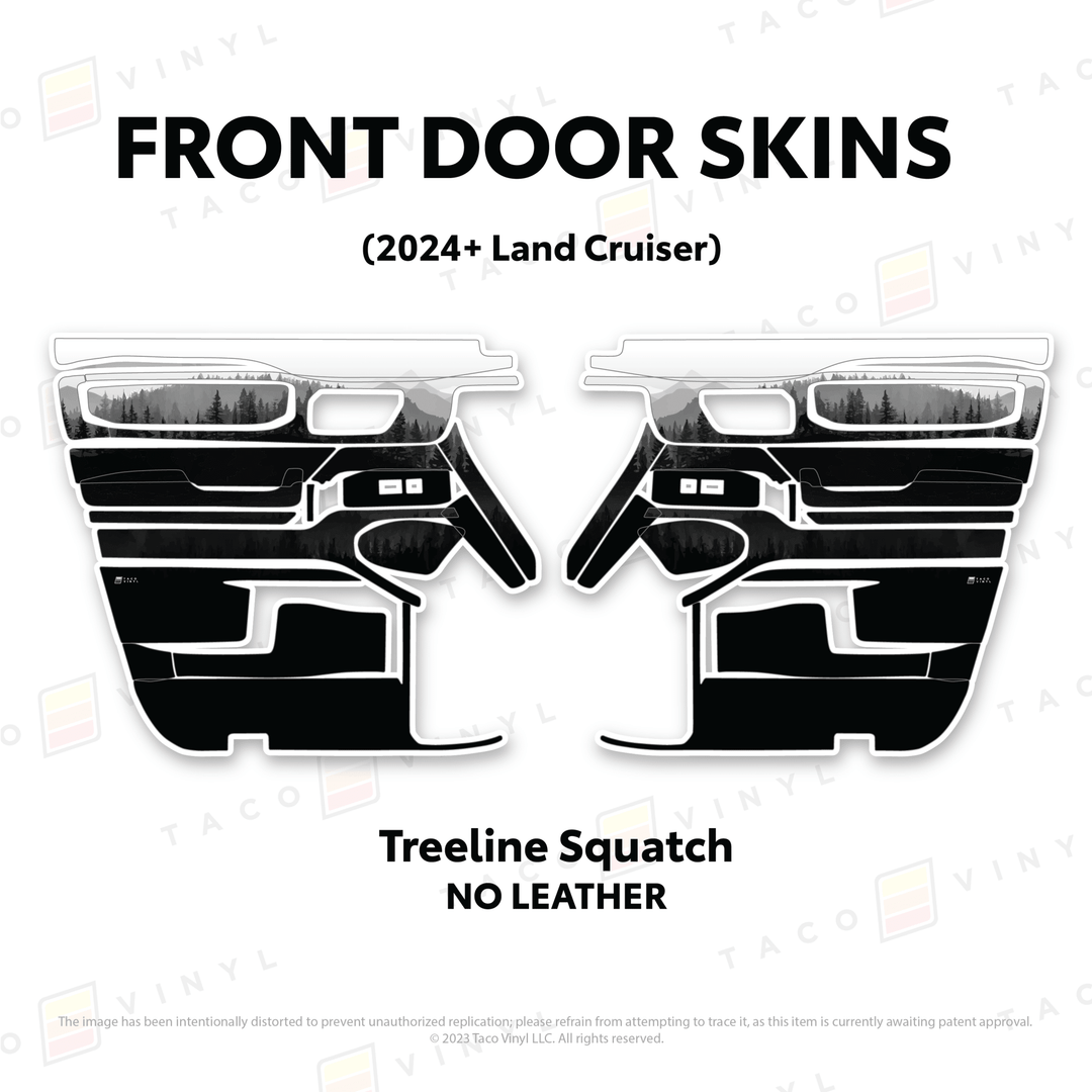 2024+ Land Cruiser 250 Door Skins | Without Leather | Front Driver/Passenger | Treeline Squatch | Protective Vinyl
