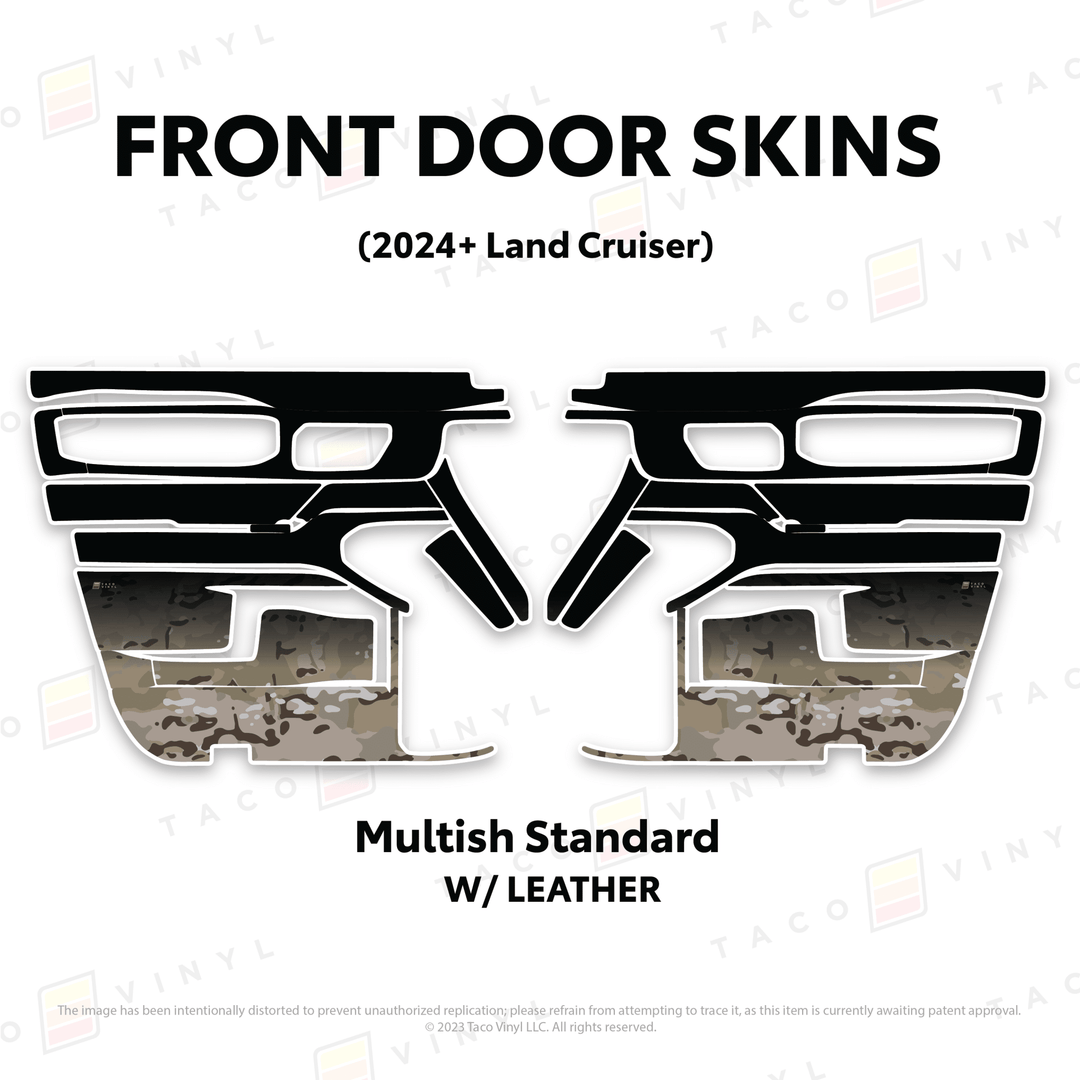 2024+ Land Cruiser 250 Door Skins | With Leather | Front Driver/Passenger | Multish Standard Camo | Protective Vinyl