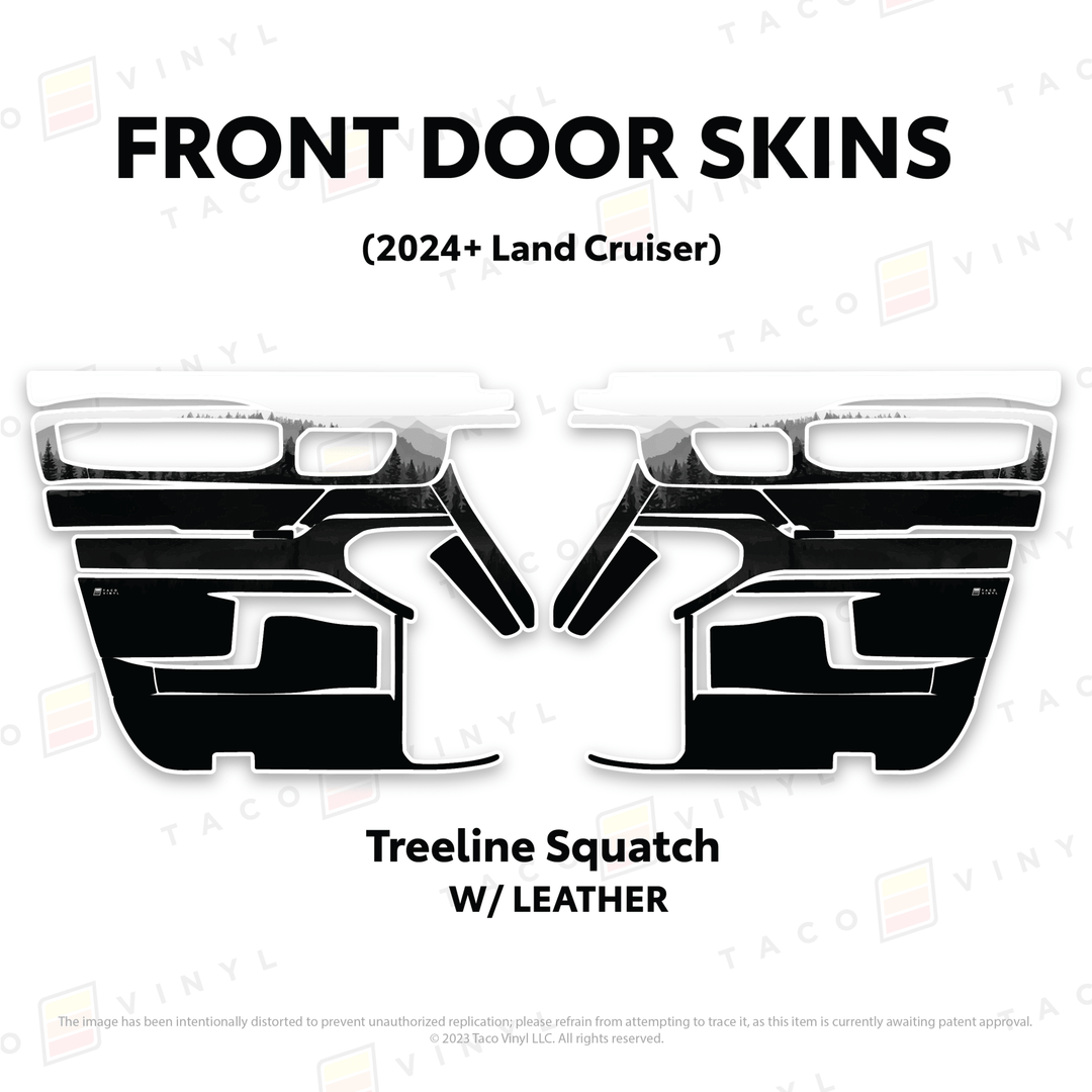 2024+ Land Cruiser 250 Door Skins | With Leather | Front Driver/Passenger | Treeline Squatch | Protective Vinyl