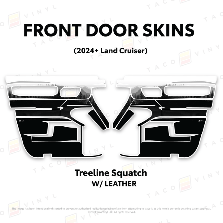 2024+ Land Cruiser 250 Door Skins | With Leather | Front Driver/Passenger | Treeline Squatch | Protective Vinyl