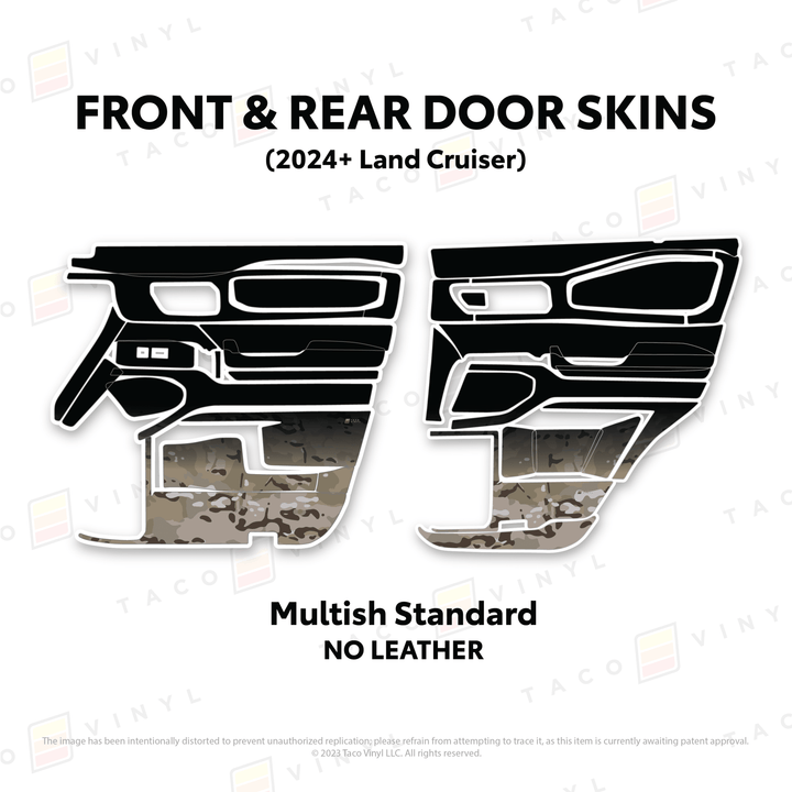 2024+ Land Cruiser 250 Door Skins | Without Leather | Front & Rear Driver/Passenger | Multish Standard Camo | Protective Vinyl