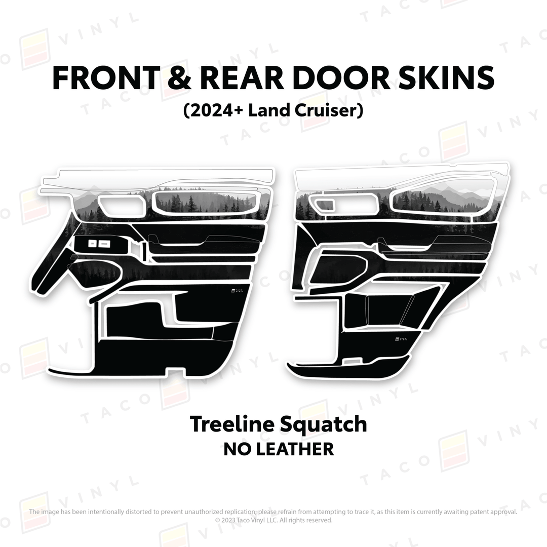 2024+ Land Cruiser 250 Door Skins | Without Leather | Front & Rear Driver/Passenger | Treeline Squatch | Protective Vinyl