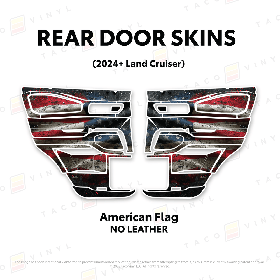 2024+ Land Cruiser 250 Door Skins | With Leather | Front Driver/Passenger | All Black (Most Popular) | Protective Vinyl